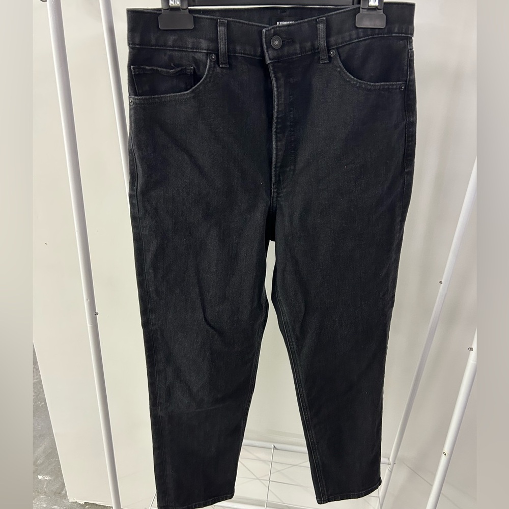 Express Women's Dark Charcoal Cropped Jeans